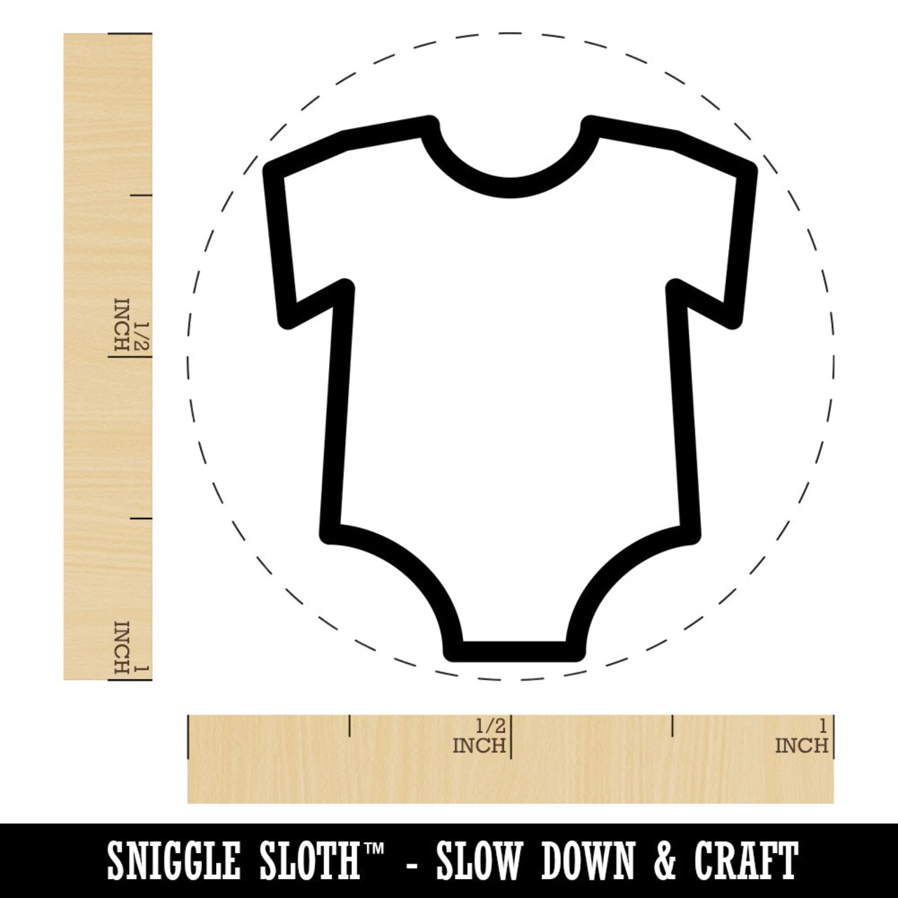 Baby Outfit Outline Self-Inking Rubber Stamp for Stamping Crafting Planners